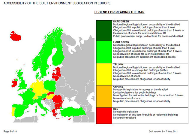 Status der barrierefreien Zugänglichkeit von Gebäuden in Europa